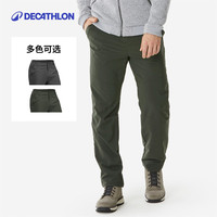 迪卡侬NH100男士冬季雪地徒步防泼水保暖长裤 深绿色 L /W34 L32 卡其色