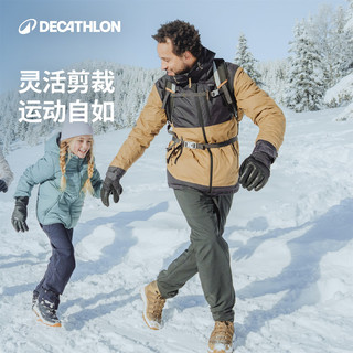 迪卡侬NH100男士冬季雪地徒步防泼水保暖长裤 灰色 XL /2XL/W39 L32