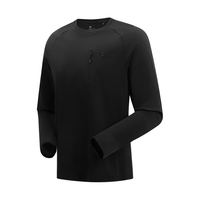 安德玛户外长袖速干衣男2025秋季防晒透气t恤男 漫暮黑 2XL