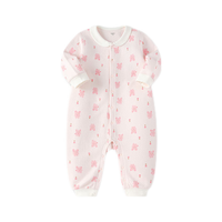 巴拉巴拉婴儿男童连体新生儿宝宝包屁衣女童爬服夹棉2024加厚208424133205 红色调00366 73cm