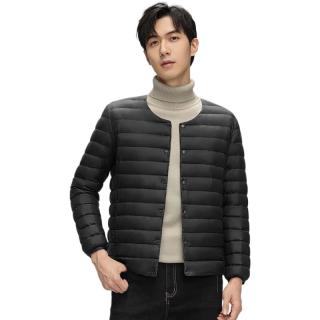 YAYA 鸭鸭（YAYA）羽绒服男2024秋冬季短款轻薄百搭保暖男士上衣外套 黑色 XL