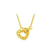 CHOW TAI FOOK 周大福 黄金项链 心心相印碎碎金镂空爱心