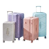 卡拉羊钻石纹魔方体行李箱抗摔防刮轻便时尚设计师款旅行拉杆箱CX8121 钛金灰(母婴级A标面料) 28英寸 (出国或全家长途游)