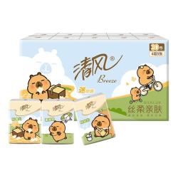 清风 卡皮巴拉手帕纸4层面巾纸小包纸巾餐巾纸便携式