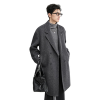 伯爵卓尔全羊毛双面呢大衣100%男士2025初冬季中长款保暖外套 P541521 山岩灰 M (170)