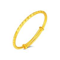 SUNFEEL 赛菲尔 ZKA00004 斜纹流星雨足金手镯 可调节 18g