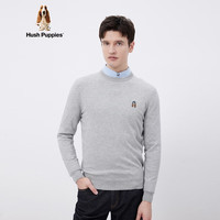 暇步士（Hush Puppies）男装秋基础款多色百搭圆领羊毛混纺针织衫 048中灰1 S