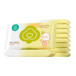 全棉时代 婴儿湿巾宝宝湿纸巾100%纯棉湿巾便携装10抽*10包