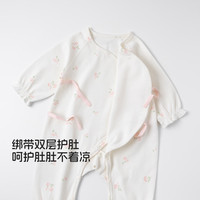 Kordear新生儿连体衣春秋款婴儿蝴蝶衣52码哈衣女宝宝和尚服 奶樱甜心 1件连体衣 52cm 【身高46-52cm 体重5-8斤】