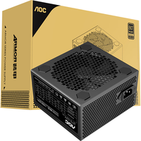 AOC额定650W 装甲A650B0 台式机电脑电源 (全台系电容/静音垫/软线易走线/主动式PFC/实标足瓦)