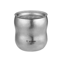 Ti artisan钛工匠纯钛双层泡茶杯户外露营防烫钛杯纯钛葫芦杯旅行套装钛茶具 葫芦泡茶杯礼盒装【冰花款】