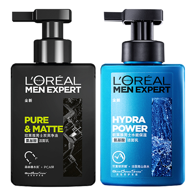 巴黎欧莱雅 L'OREAL PARIS 男士水能保湿氨基酸洁面乳 180ml