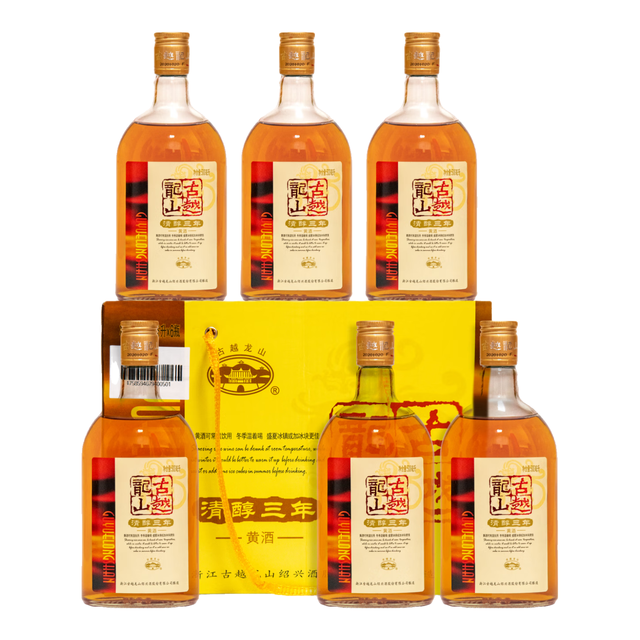古越龙山 清醇三年 半甜型 绍兴黄酒 500ml*6瓶 整箱装  年货送礼