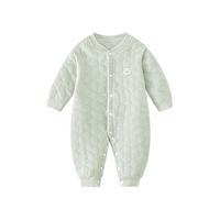 童恋初心 婴儿夹棉连体衣秋冬季纯棉爬服宝宝保暖外出服秋冬装内着打底睡衣