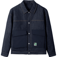 gxgjeans 秋冬牛仔翻领保暖男式羽绒服男
