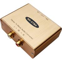 左右声道转单声道混音器双声道转单声道2路立体声输出rca二进一出