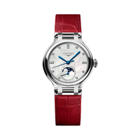 浪琴(LONGINES)瑞士手表 心月系列星辰腕表 月相机械皮带女表L81264872