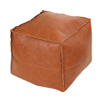 稻草熊稻草熊轻奢皮墩墩收纳箱创意坐垫换季衣物毯子收纳箱子 【灰色】皮质墩墩包 大号2个