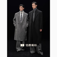 全羊毛/鹅绒内胆/伯爵卓尔 Earl Joel双面呢子大衣男垫肩长款西装领冬季外套