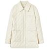 LANCY/朗姿2025冬气质简约菱格棉服短外套女百搭白色翻领棉衣