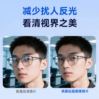 依视路（ESSILOR）钻晶膜臻高透光减反射耐磨高清非球面超薄近视眼镜片专业配镜 【客服享优惠】钻晶膜臻高透光现片（）+框 1.56