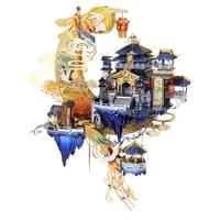 艺模艺模月宫广寒宫3D立体拼图金属拼装模型手工diy 月宫+灯