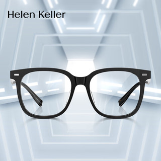  Helen Keller/海伦凯勒 防蓝光 近视眼镜 眼镜框 眼镜架 1.67防蓝光镜片  柯达1.67高清片套餐(525-700度) H87017C1亮黑