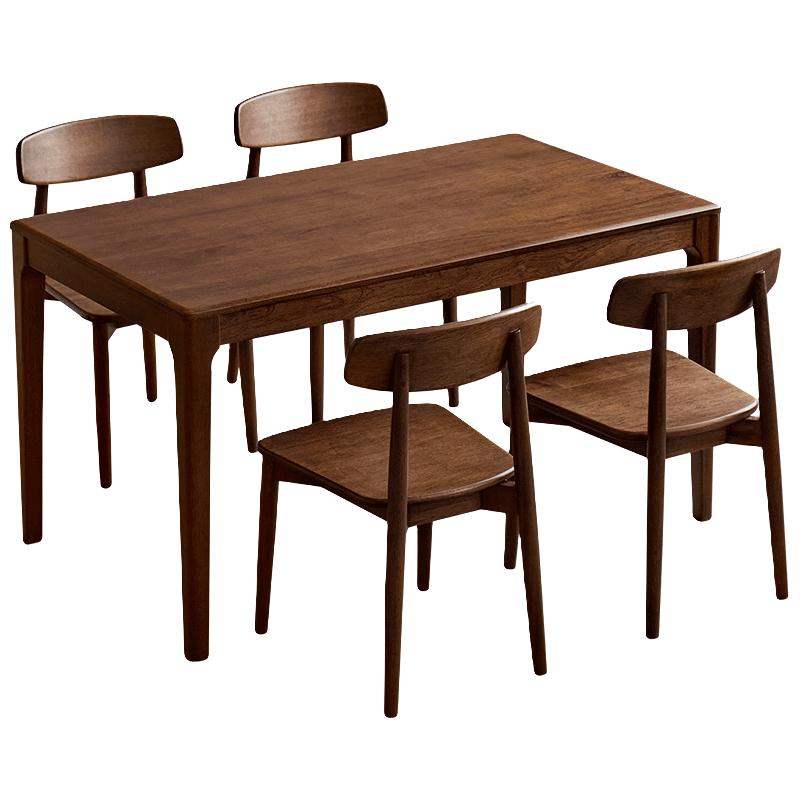 全友家居 实木餐桌原木风客厅高级感吃饭桌子家用4-6人办公学习桌新款