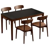 全友家居 实木岩板餐桌客厅轻奢高级感小户型吃饭桌子家用4-6人 岩板桌面|餐桌+餐椅*4