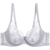 爱慕内衣文胸女士香水百合4/4薄杯蕾丝性感文胸薄杯AM139281 鸠羽灰G80 75D 34/75D