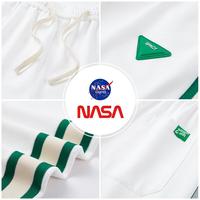 NASA GOOD 棉质拼色条纹 白色 3XL 男士休闲裤