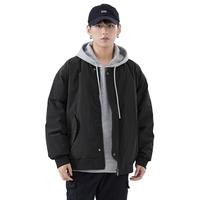 HomePanda黑色棒球领羽绒服男冬季2023青少年高端面包服外套