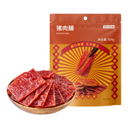 京东京造 靖江猪肉脯500g不含其他肉 肉干肉脯休闲零食猪肉干特产小吃