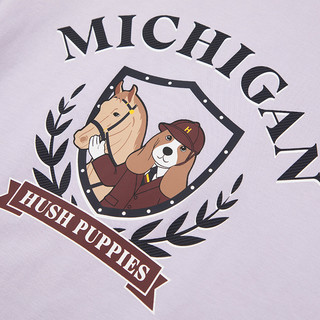 暇步士（Hush Puppies）童装儿童男女童2025秋季舒适百搭卡通印花经典长袖圆领衫 甜紫色 105 cm