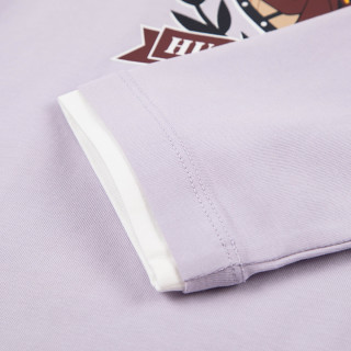 暇步士（Hush Puppies）童装儿童男女童2025秋季舒适百搭卡通印花经典长袖圆领衫 甜紫色 170 cm