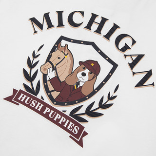 暇步士（Hush Puppies）童装儿童男女童2025秋季舒适百搭卡通印花经典长袖圆领衫 本白 170 cm