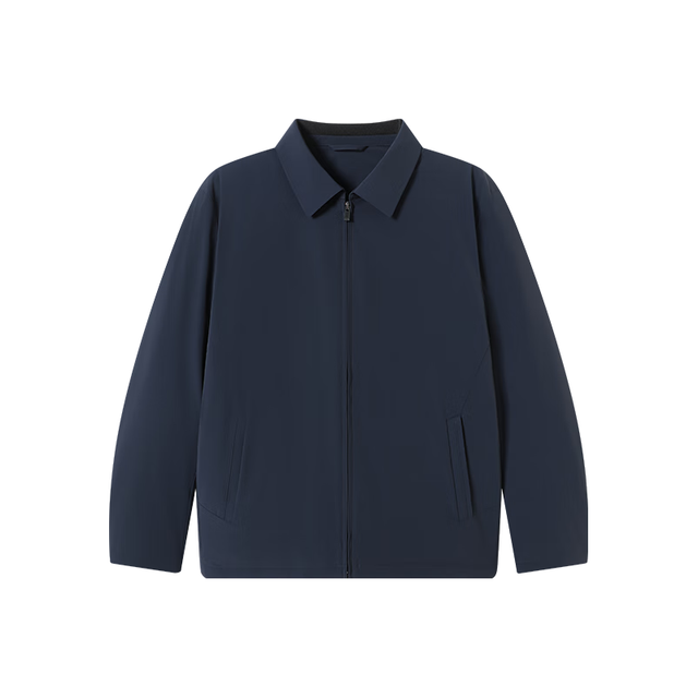 京东京造 白鹅绒服男羽绒服冬商务行政夹克翻领外套男  藏青色 M