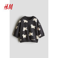 H&M HM童装男婴2025年秋季新款圆领棉质印花卫衣1265559