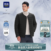 HLA 海澜之家 羽绒服男25新轻商务经典系列白鸭绒外套男冬HWRAW4J072A 黑色5H 3XL 190/104A 177~190斤