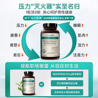 naturewise男士复合维生素 含南非醉茄B族维C钙锌硒多种维生素矿物质60粒/瓶 男性复合维生素