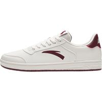 安踏(ANTA)运动板鞋女秋季低帮板鞋轻便透气小白鞋休闲板鞋女 象牙白/绛红色-5 38.5(7.5码)