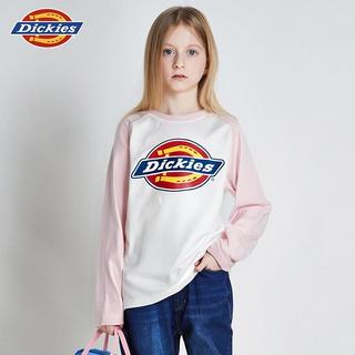 Dickies童装2025年男女童长袖t恤儿童纯棉洋气拼接插肩打底衫