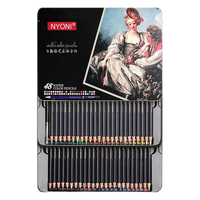尼奥尼（NYONI）48色水溶性彩色铅笔成人初学者干湿两用画画绘图美术素描彩铅套装(赠画笔)N2848