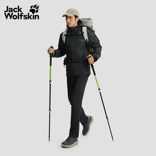 Jack Wolfskin狼爪25秋冬TAUBENBERG男款户外抓绒三合一冲锋衣外套A65384 黑色/6000 2XL