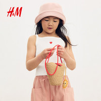 H&M童装女童背心2025年夏季无领印花洋气刺绣吊带衫1282319 浅杏色/太阳 130 130/64