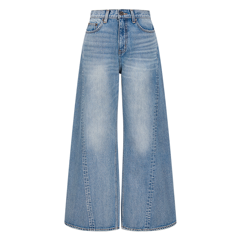 moussy 2025新品复古时髦水洗阔腿裤棉质牛仔裤028ISA11-1641 110蓝色 L