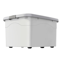 访客塑料收纳箱特大号家用衣物储物箱加厚被子玩具整理箱多功能收纳盒 灰色 特大号【52*38*28cm】四轮50L