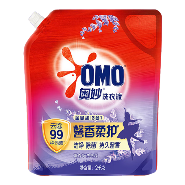 奥妙 全自动三合一洗衣液 薰衣草香 2kg 袋装