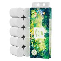 Lam Pure 蓝漂 无芯卫生卷纸巾加厚自然无香白色扁卷纸厕所卷筒纸家庭实惠装 绿野森林系列10卷