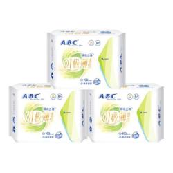 ABC 蓝芯瞬吸超薄棉柔透气190mm卫生护垫迷你日用卫生巾3包共24片